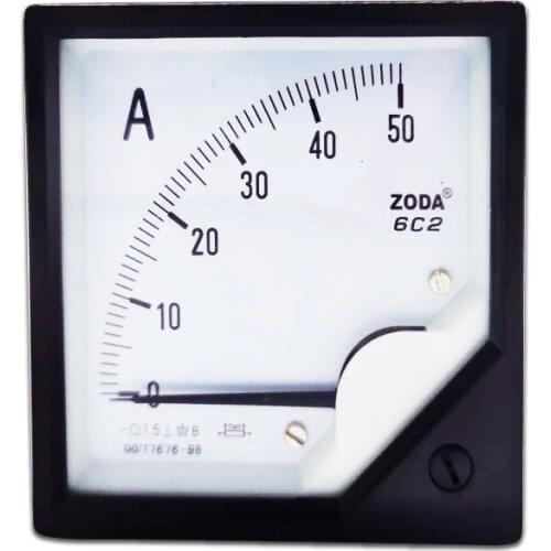 1PC 6C2 5A 10A 30A 50A 100A 300A/75mV DC Current Analog Ammeter Gauge Pointer Panel Meter 80*80mm DC amp meter Use with Shunt