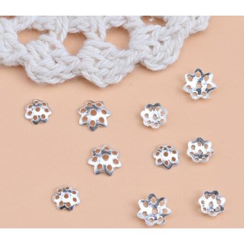 10pcsHandmade diy beading accessories S925 Sterling Silver 5mm6mm plain silver spacer, crystal bracelet accessories