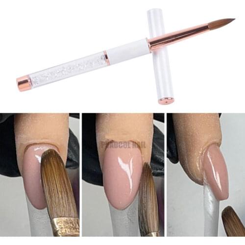 100% Pure Kolinsky Acrylic Oval Nail Brush Liquid Powder Nail Art Brush Choose Size
