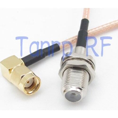 15CM Pigtail coaxial jumper cable RG316 extension cord 6inch F female jack to RP SMA male right angle RF adapter connector