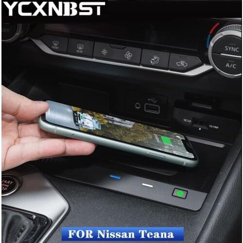 15W Car Qi Wireless Charger Fast Charging Plate Wireless Phone Holder For Nissan Teana Wireless Charger 2019-2021