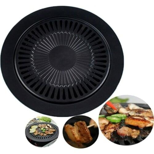 32cm Portable Non-Stick Baking Tray Cast Iron Removable BBQ Grill Pan Cooking Tool Kitchen,Dining & Bar TB Sale