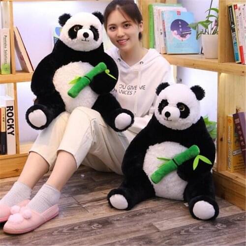 50cm Fat Cartoon Panda Hugging Bamboo Plush Toys for Children Soft Animal Doll Kids Gift Girls Lovely Pillow