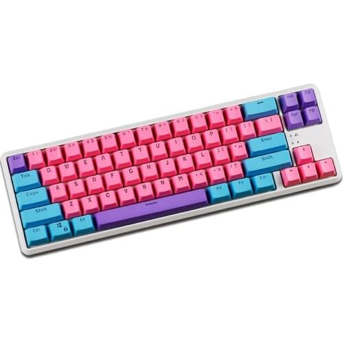68 Keys ANSI PBT Doubleshot Shinethrough Keycaps Set OEM Profile for MX Mechanical Gaming Keyboard VA68 K80T