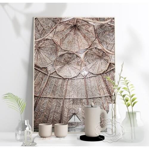 Nordic Abstract Poster Trees Constitute Architecture Modern Home Decor Wall Art Print Brown Geometry Stereoscopic Prints Poster