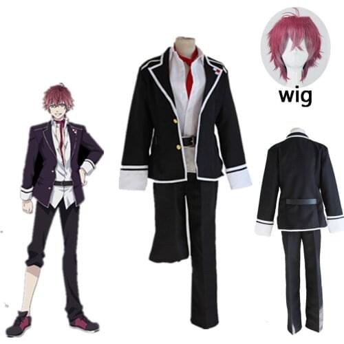Anime Diabolik Lovers Sakamaki Ayato Cosplay School Uniform Party Clothes for Halloween Carnival Costume Blazer Pants Tie Belt