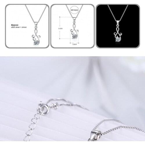 Jewelry Personality Shiny Lock Pendant Neck Chain 925 Silver Clavicle Necklace Fine Polishing for Going Out