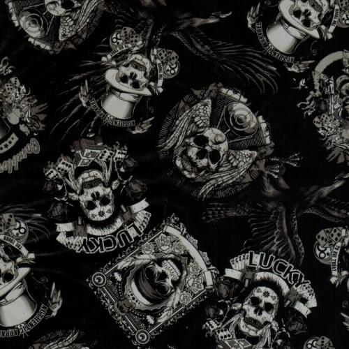 CSCW1052 0.5mX2m/10m water transfer printing skulls hydrographics film