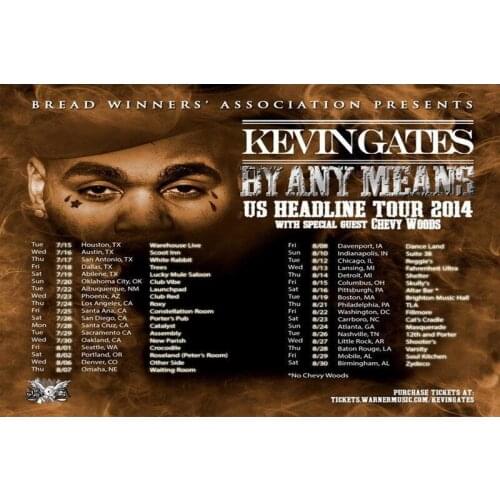 D0835 Kevin Gates Jerome Gilyard American Rapper Singer Silk Fabric Poster Art Decor Indoor Painting Gift