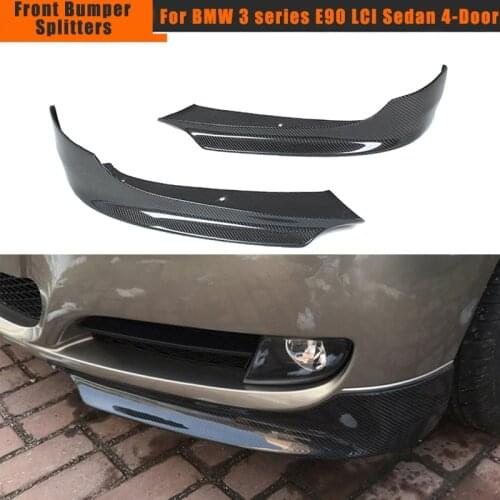 For BMW 3 Series 325i 335i E90 LCI Sedan 4-Door Front Bumper Lip Splitters Apron Winglets Flaps Spoiler Carbon Fiber / FRP