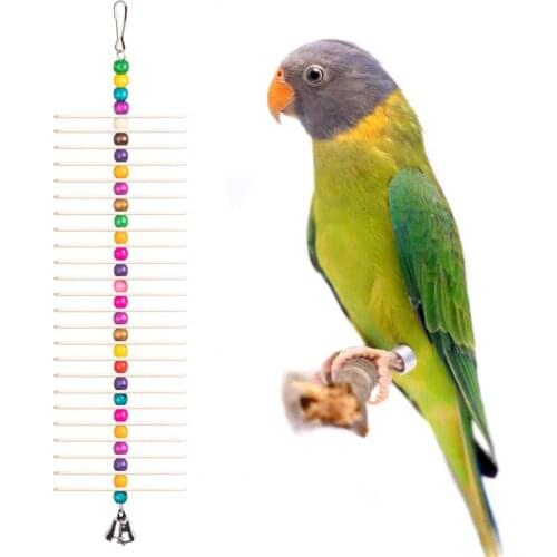 Long-lasting Fun Pet Bird Parrot Ladder Beads Toy Eco-friendly Bird Chewing Toy Rotatable for Small Birds