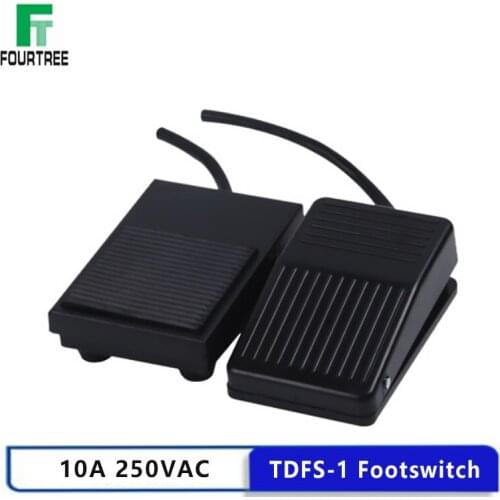 Footswitch Iron Plastic Shell FS-1 Foot-on Momentary Control Switch Electric Power Pedal 10A 250VAC Self-resetting 1M 2M Wire