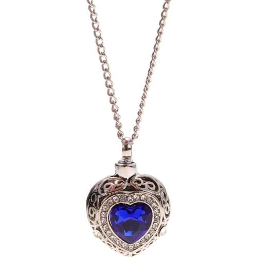 Enamel Love Heart Charm Pendant Urn Ash Perfume Locket With Chain Necklace