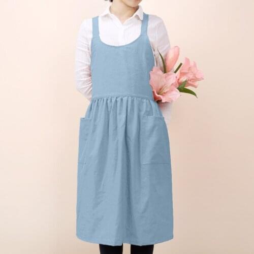 Korean Cotton Kitchen Apron Sleeveless Apron Fashion Kindergarten Teacher Work Clothes Painting Women Cleaning Bib BBQ