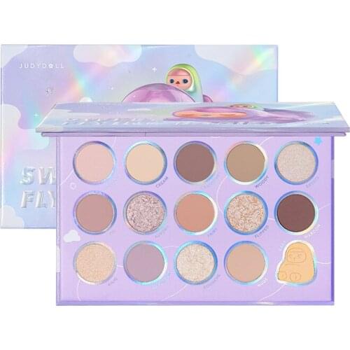 Judydoll15 Color Flying Fish Plate Eye Shadow Plate Matte Thin and Glittering