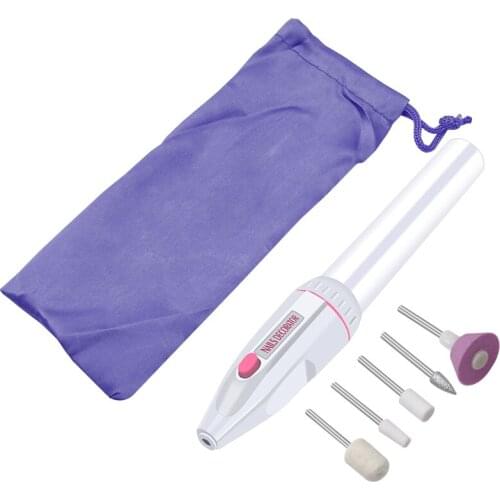 5in1 Mini Nail Art Drill Machine Electric Nail Drills Pen Handpiece Bits Manicure Pedicure Gel Polish File Buffer Nail Art Tools