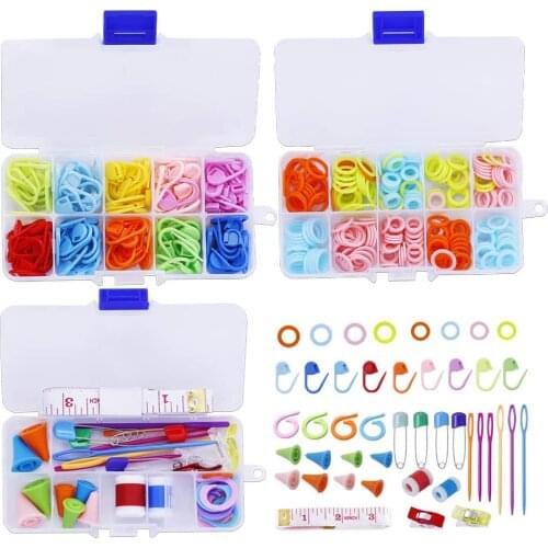 MIUSIE 381pcs Colorful Plastic Knitting Crochet Locking Stitch Needle Clip Markers Crochet Hook Latch Sewing Clip Tools Hot Sale