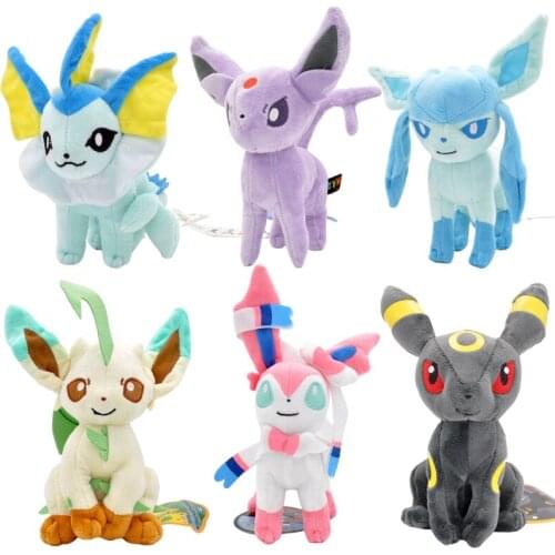 Pokemon Stuffed Plush Toys 18 Styles Flareon Glaceon Jolteon Espeon Vaporeon Leafeon Anime Cute Animals Doll Kids Toy Gifts