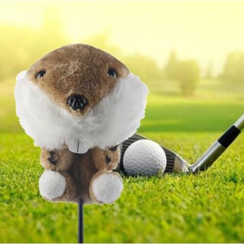Plush Golf Club Head Cover Brown Raccoon Shaped Driver Headcover Transport Carrying Sleeves Protector Gift for Golfer Women Men