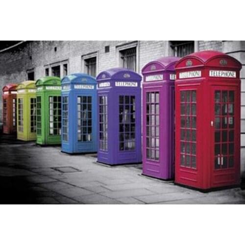 Full square/round 5D DIY diamond painting telephone booth Embroidery Pattern Cross stitch kits mosaic wall stickers