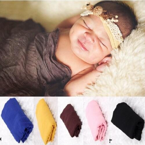 160*70CM Newborn Photography Prop Towel Infant Receiving Blanket Premature Wrapping Scarves Baby Swaddling Scarf Solid Sleepsack