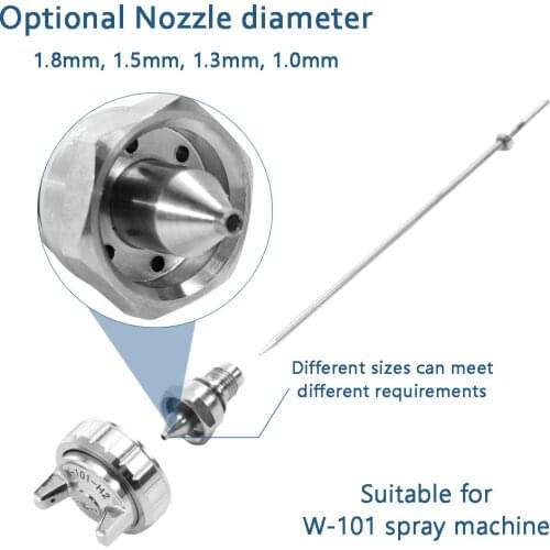 W-101 spray gun nozzle W-101 air spray gun nozzle spray gun replacement parts 1.0mm-1.8mm diameter