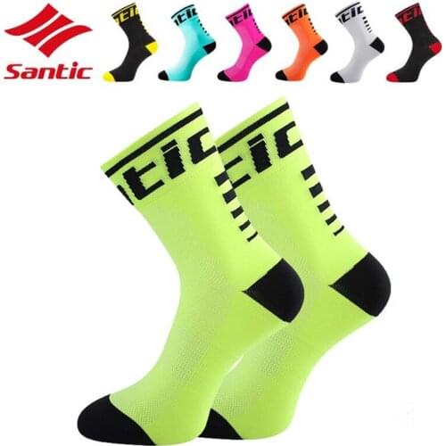 Santic 3 Pairs/5 Pairs Cycling Socks Women Men Professional Sport Socks Anti-sweat Outdoor Running Basketball Bicycle Bike Socks