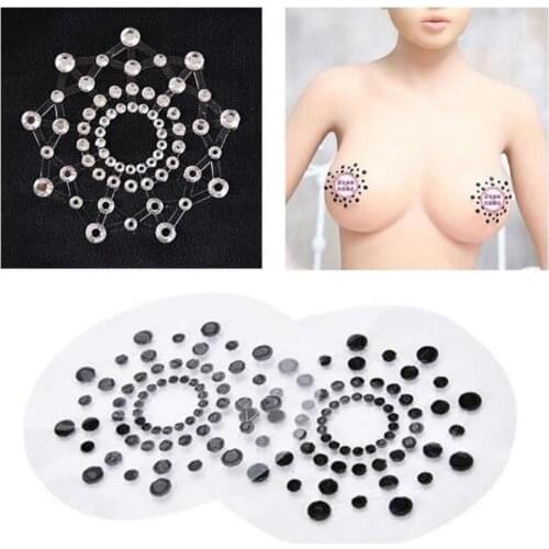 Sexy Flower Shape Pasties Breast Bra Sequins Adhesives Stickers Nipple Covers Silicone material safe and easy to use sex toys