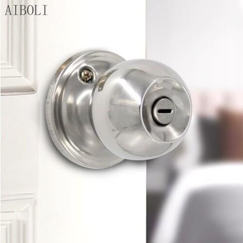 Stainless Steel Ball Lock Three-bar Toilet Ball Lock Plastic Steel Door Lock Aluminum Alloy Kitchen Bathroom Door Lock