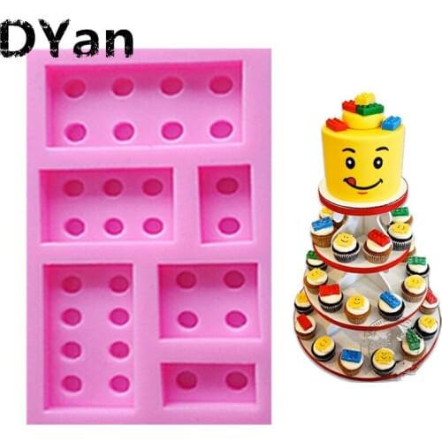 DIY LEGO Fogging Foam Silicone Mould Cake Mousse Chocolate Decor Fonding Ice Mould A946