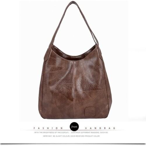 New fashion lady handbag high quality leather PU shoulder bag lady solid color retro lady handbag lady hand messenger bag