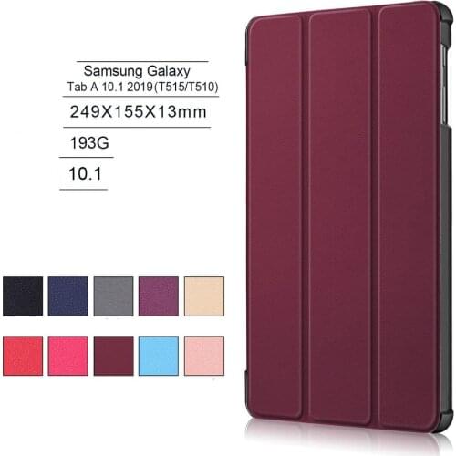 Tablet PC Protective Case Flip Type for Samsung Galaxy Tab A 10.1" Leather Trifold Stand Solid Cover Waterproof Case