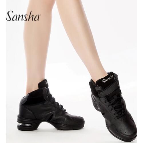 Sansha Classic Popular Genuine Leather Salsa Modern Dance Sneakers For Women Man H52LPI