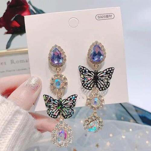 2020 Fashion Korean Butterfly Waterdrop Dangle Earrings For Women Elegant Party Holiday Pendientes Jewelry