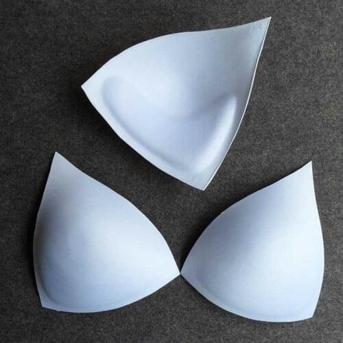 Big Size Women Swimsuit Bikini Underwear Skirt Bra Decorate Deep V triangular Thickened White Sponge Chest Cup Pad A0518L