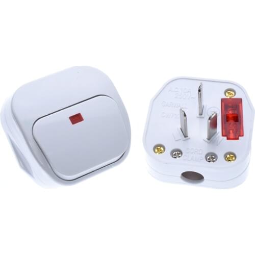 1 PCS China Australian, New Zealand 3-Pin DIY Rewireable Plug 250V 10A with Main Power Switch LED Indicator with 10A fuse