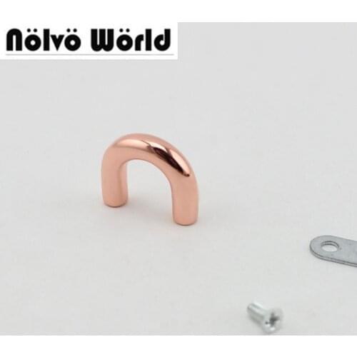 10-50pcs Rose gold High quality 10mm DIY handbag metal accessory,arch bridge fashion connector accessory bridge u ring
