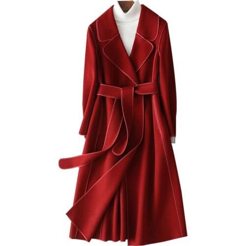 100% Wool Jackets Famale Winter Coat Women Elegant Slim Double-sided Woolen Overcoats Ladies Korean Clothes Veste Femme SQQ231