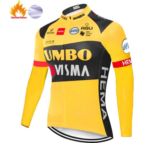 2021 ciclismo invierno Jumbo Visma Cycling Jersey Long sleeve bicycle clothing Wear winter fleece warm camisa ciclismo masculina