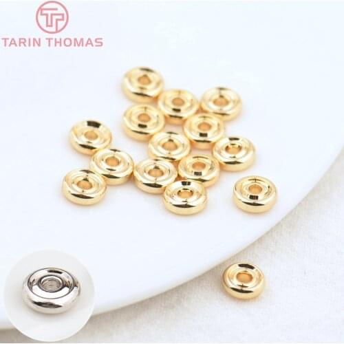 20PCS 6MM 8MM 12MM 24K Champagne Gold Color Plated Brass Tires Spacer Beads Bracelet Beads High Quality Jewelry Accessories