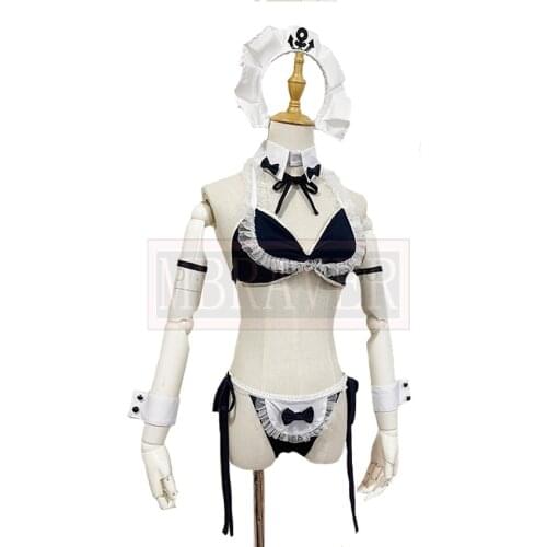 Anime VTuber Hololive Minato Aqua Maid Swimsuit Cos Uniform Party Suit Cosplay Costume Halloween Custom Made Any Size