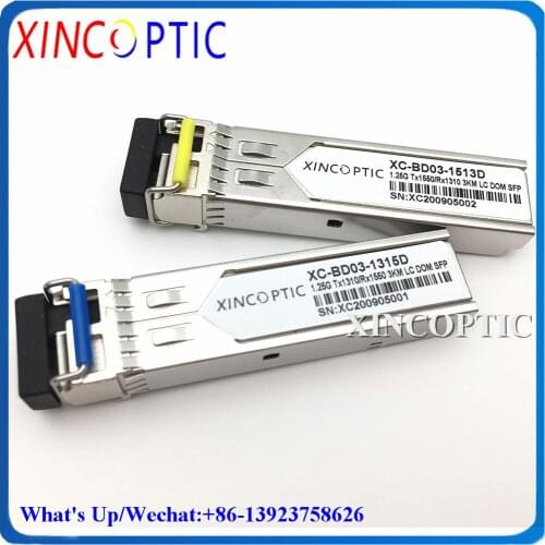 Free Shipping 1.25G BIDI 3KM LC SFP,1.25G 1310/1550nm LC Connector WDM Switch SFP Transceiver Module Compatible with Mikrotik