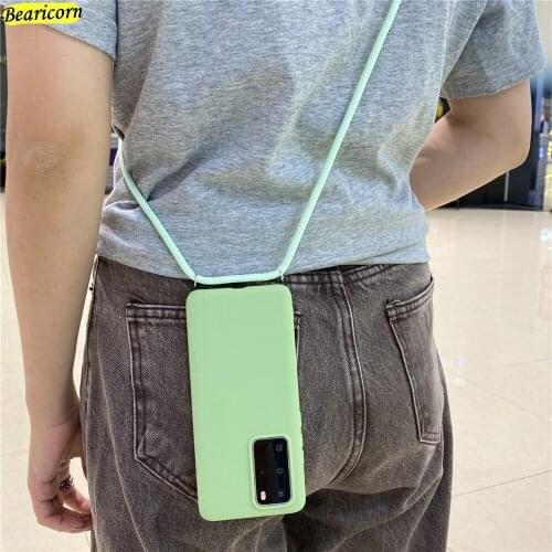 Candy Crossbody Lanyard Case For Huawei Mate 9 10 20 30 40 Lite Nova 3 3i 3e 4 5 5i 5T 6 7 SE Pro Plus 7i Rope Strap Cord Cover