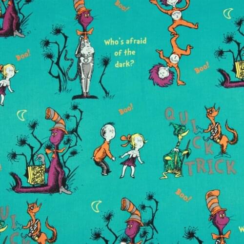 Cartoon Whos Afraid of the Dark Design 100% Cotton Fabric Patchwork Digital Printing for Kids Clothes DIY Sewing Material