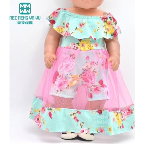 Baby clothes for doll fit 43cm-45cm American doll and new born doll accessories Halter dress princess dress