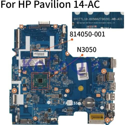 KoCoQin Laptop motherboard For HP Pavilion 14-AC N3050 Mainboard 814050-001 814050-601 6050A2730201 DDR3