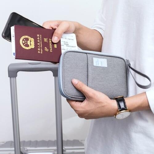 Women Travel Passport Cover Business Card Holder Men Waterproof Oxford Cloth Credit Card Package Wallet Card Case File Bag