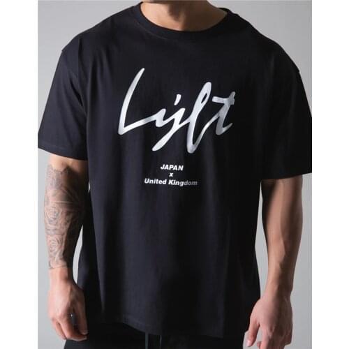 Oversize T-shirt Men Run Sports Cotton T-shirt Big Logo Gym Fitness Short Sleeve Shirt Male Jogging Workout Training Tee Tops