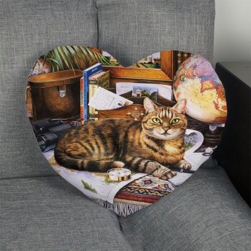 Custom charles wysocki cat puzzles Heart Pillowcase Custom Zipper Pillow Cover Wedding Home Office Decorative 1pc custom