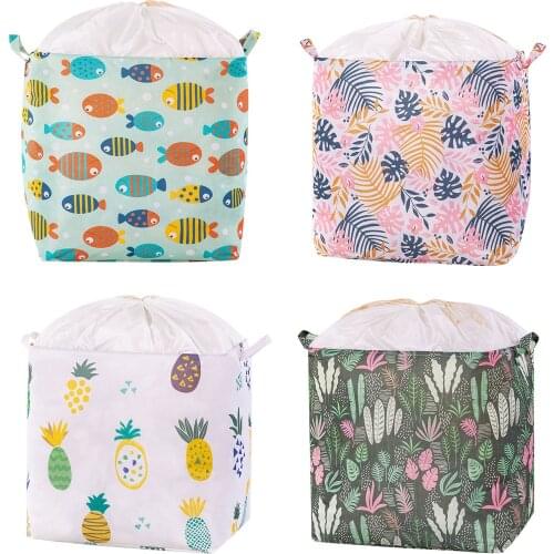 Laundry Basket 100L Cute Waterproof Collapsible Clothes Toys Hamper Storage Bin Organizer with Handle Drawstring Closure